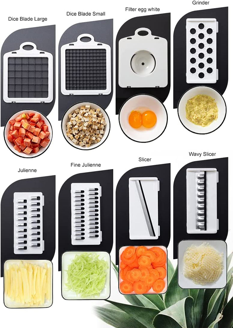 NC Vegetable Chopper Onion Dicer, Egg Separator Slicer, Cutter, with Container Cutter (Blue)