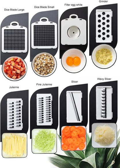 NC Vegetable Chopper Onion Dicer, Egg Separator Slicer, Cutter, with Container Cutter (Blue)