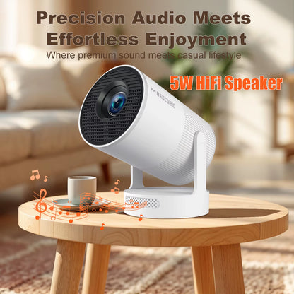 HY300 Ultra Portable Projector with Speaker Electronic Focus 4K 300ANSI Outdoor Movie Android11 BT5.4 Camping Projector