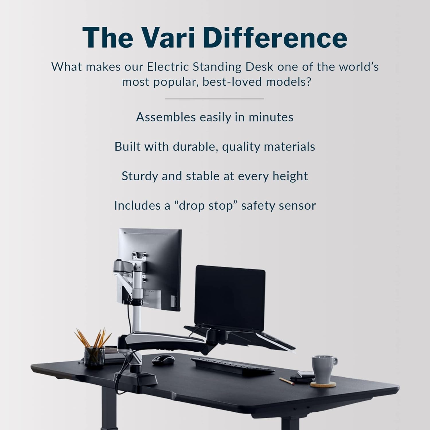 Classic Electric Standing Desk - desk Height Adjustable Sit/Stand Desk - Dual Motor with Memory Presets, Stable T-Style Legs - Gaming or Home Office Workstation - 60”X30”, Black