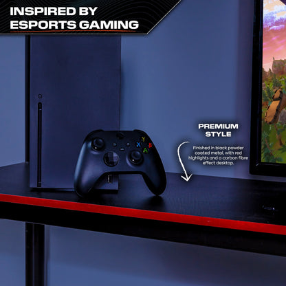 HQ Twin Gaming Bunk Bed with Built-In Shelving and LED Lighting, Black