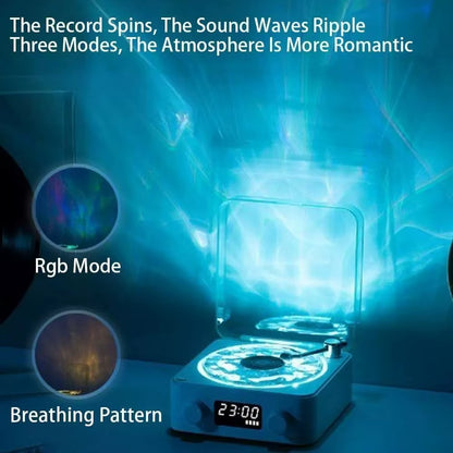 2024 New Retro Turntable Speaker with White Noise Wireless Bluetooth Vinyl Record Player Stereo Sound RGB Projection Lamp Effect