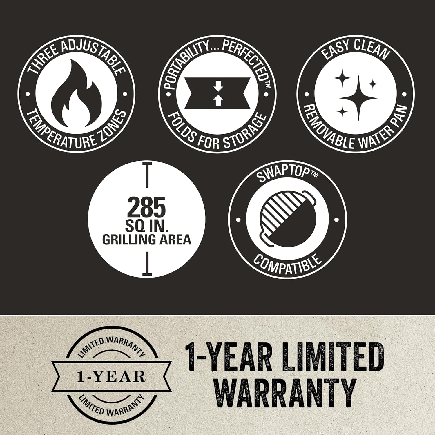 Roadtrip 285 Portable Stand-Up Propane Grill with 3 Adjustable Burners & Instastart Ignition, 20,000 Btus of Power for Outdoor Cooking, Camping, Tailgating, Grilling, Bbqs, & More