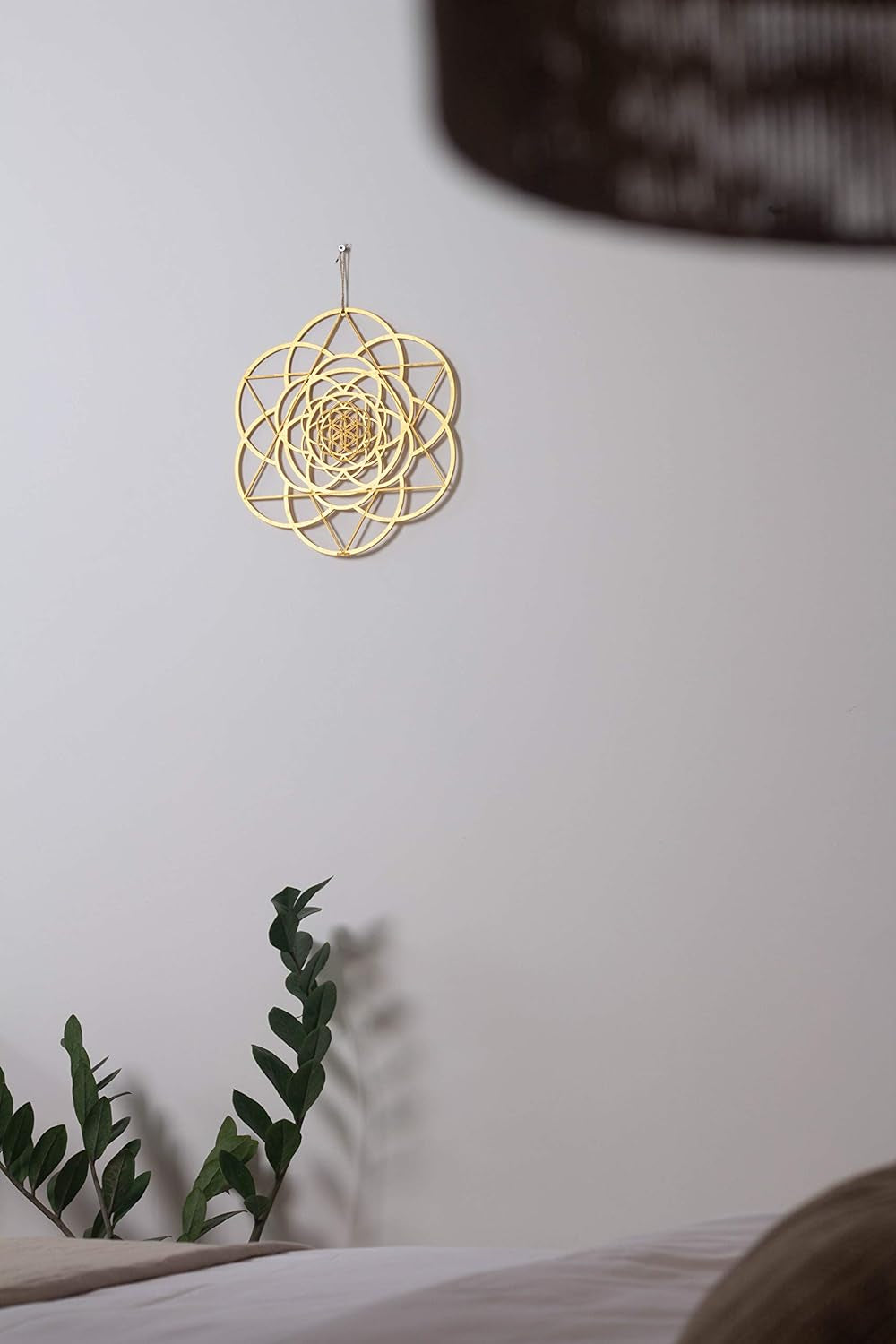 13.5" Gold Seed of Life Wall Decor Merkabah Mandala, Sacred Geometry Wall Art Yoga Decor, Crystal Grid, Wooden Art Symbol, Meditation Decor, Spiritual Decor