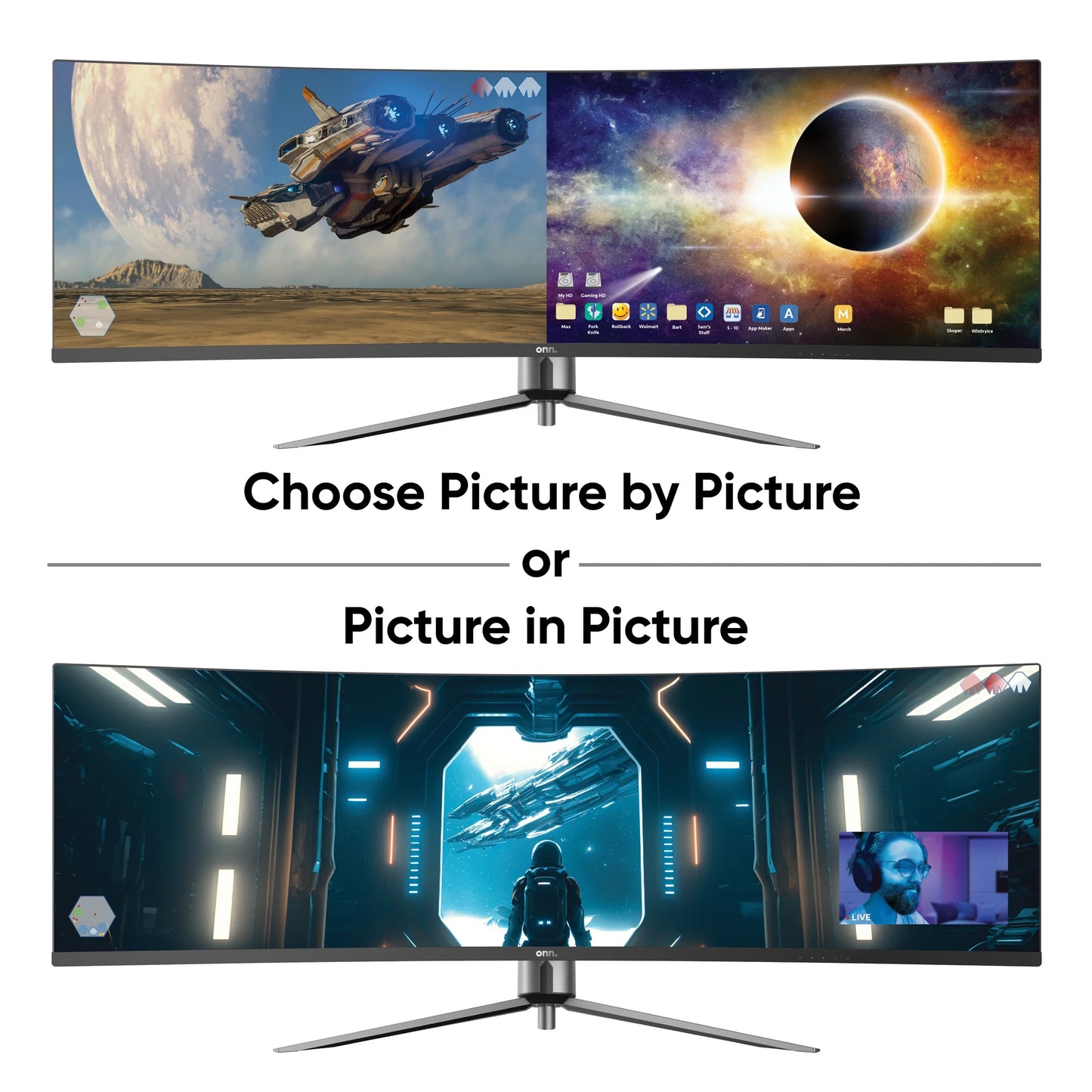 49" 3840 X 1080P Curved Dual FHD Gaming Monitor, Black, 100133225