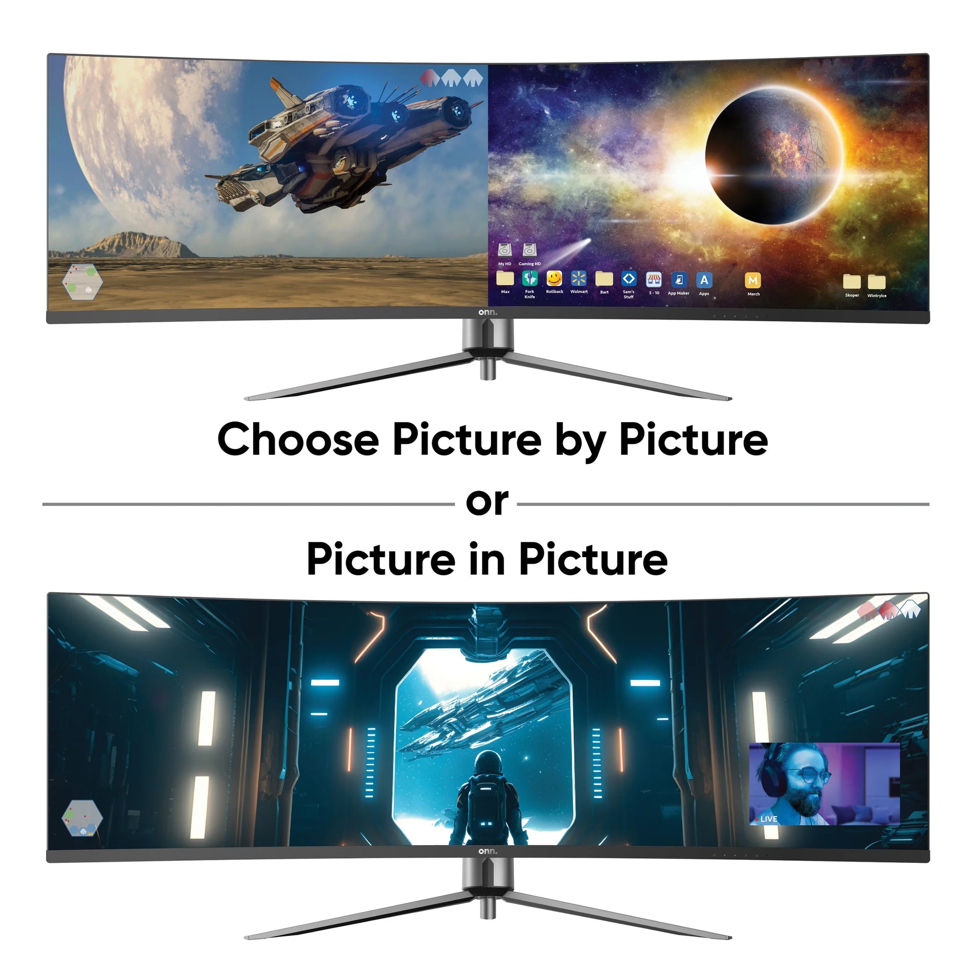 49" 3840 X 1080P Curved Dual FHD Gaming Monitor, Black, 100133225