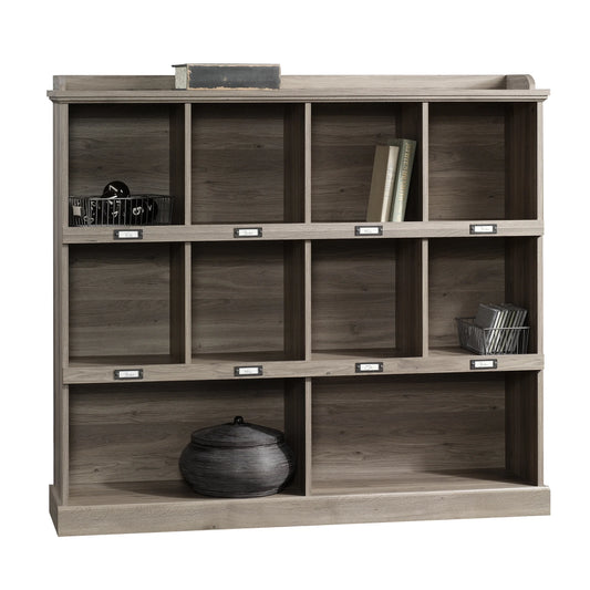 Barrister Lane Storage Bookcase with ID Label Tags, Salt Oak Finish