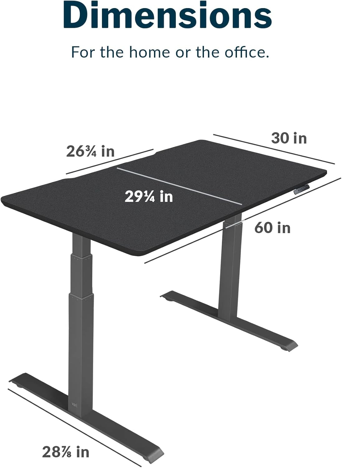 Classic Electric Standing Desk - desk Height Adjustable Sit/Stand Desk - Dual Motor with Memory Presets, Stable T-Style Legs - Gaming or Home Office Workstation - 60”X30”, Black