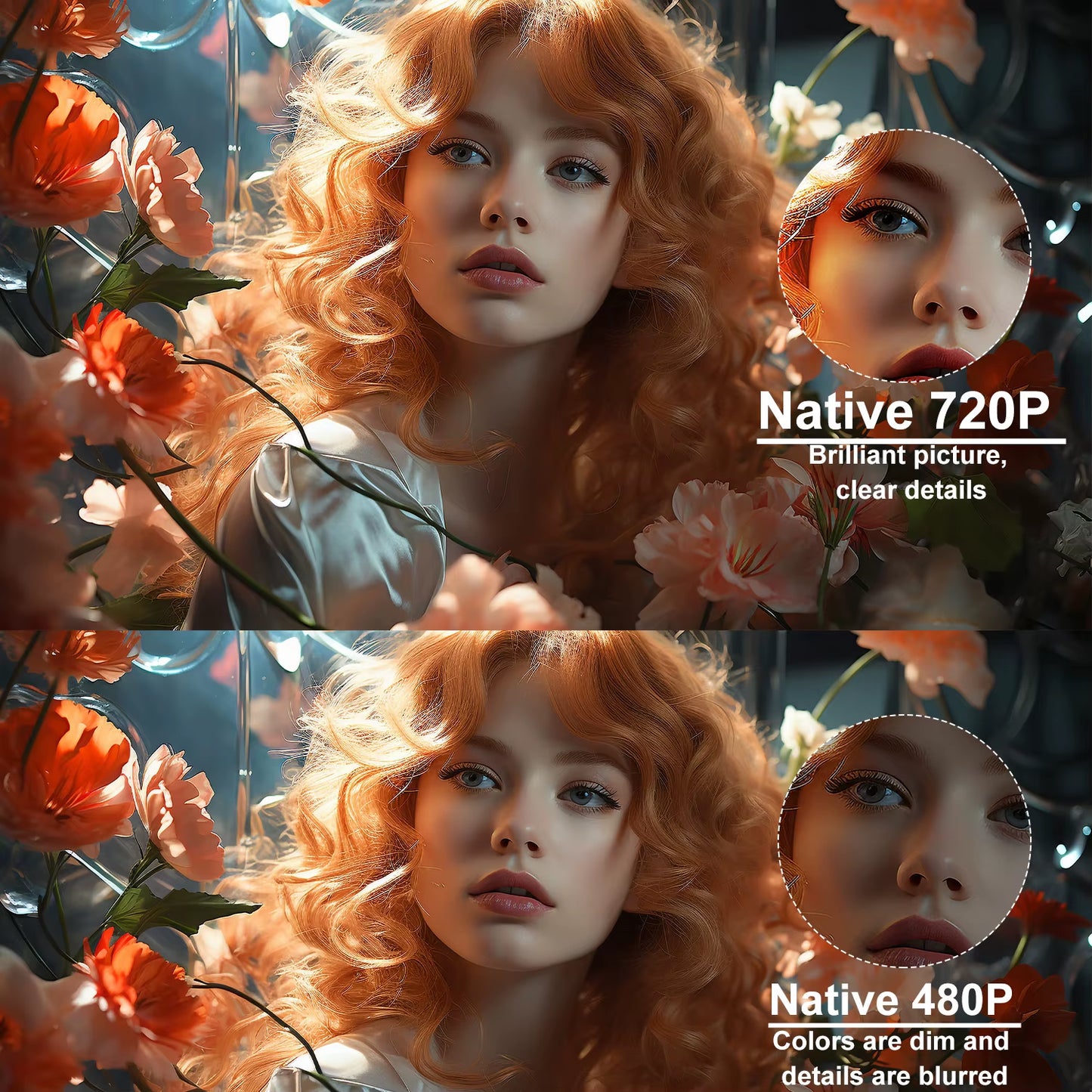 HY300 Ultra Portable Projector with Speaker Electronic Focus 4K 300ANSI Outdoor Movie Android11 BT5.4 Camping Projector